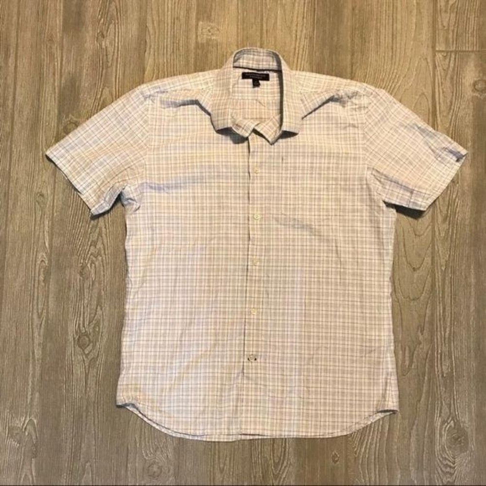 Banana republic button down collar shirt / t shirt checked business casual mediu